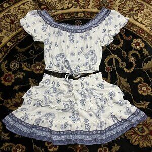 Women's White and Blue Skirt